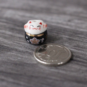 Mini Fortune Cat Porcelain Figurines - Black