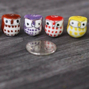 Mini Owl Porcelain Figurines