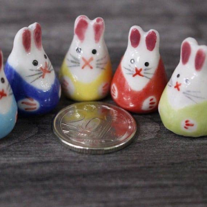 Mini Rabbit Porcelain Figurines