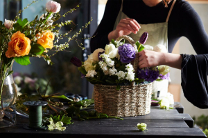 elliptical flower arrangement